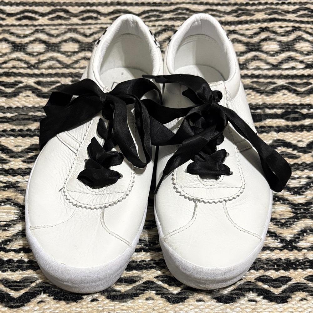 Vans White Sneakers with Black Checkered Detail
